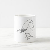 Kleine Rotkehlchen-Vogel Lineart Kaffeetasse (Mittel)