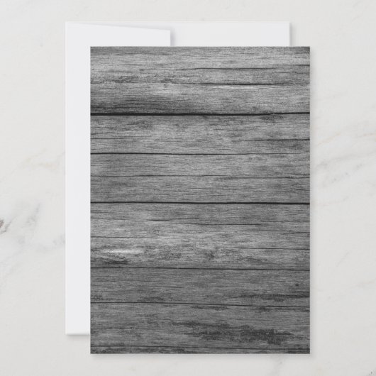 Kleine Rotzunge Kinderdusche Rustikales Holzgrau Einladung (Rückseite)