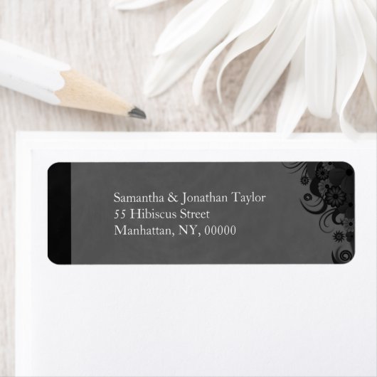 Kleine Rücksendeadressen-Aufkleber in Schwarz und  (Insitu)