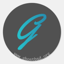 Kleine runde GhostBSD.org Aufkleber