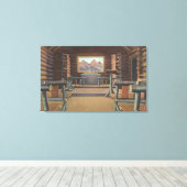 Kleine Rundholzkirche bei Snake River View Leinwanddruck (Insitu (Holzboden))