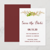 Kleine rustikale Antler und Wildblumen Save the Da Date (Vorne/Hinten)