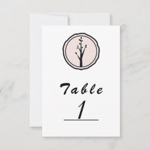 Kleine Rustikale Baum-Natur-Hochzeit-Tischnummer Einladung
