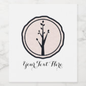 Kleine rustikale Baumart Natur Hochzeitweilige Wei Weinetikett (Einzelnes Label)