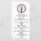 Kleine rustikale Bäume Natur Hochzeitsmenü Menükarte (Vorne/Hinten)