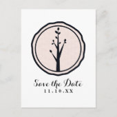 Kleine rustikale Baumhochzeit rettet das Datum Ankündigungspostkarte (Vorderseite)
