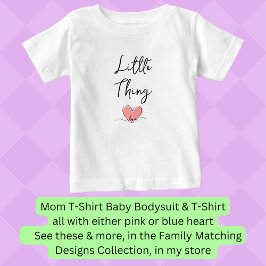 Kleine Sache - rosa Herz - Matching Mama Bub Pair Baby T-shirt