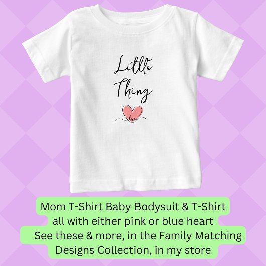 Kleine Sache - rosa Herz - Matching Mama Bub Pair Baby T-shirt