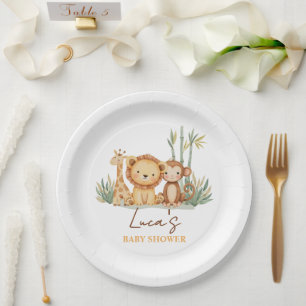 Kleine Safari-Abenteuer-Baby-Party  Pappteller