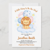 Kleine Safari Lion Watercolor Babydusche Invitati Einladung (Vorderseite)