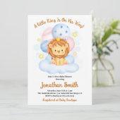 Kleine Safari Lion Watercolor Babydusche Invitati Einladung (Stehend Vorderseite)