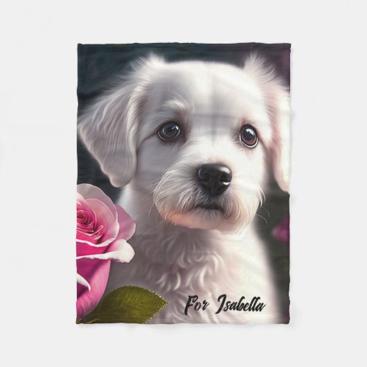 Kleine Sammlung von Hunden und Rose Fleecedecke (Vorderseite)