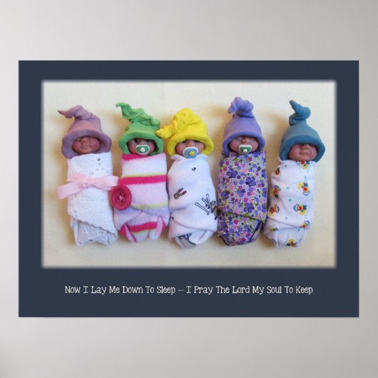 Kleine Säuglinge, Kinderbeten Poster (Vorne)