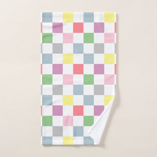 Kleine Schachbretter Pastellfarben weiß Schachbret Handtuch (Handtuch)