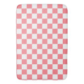 Kleine Schachbretter Rosa weiß Checked Badematte (Vorderseite Vertikal)