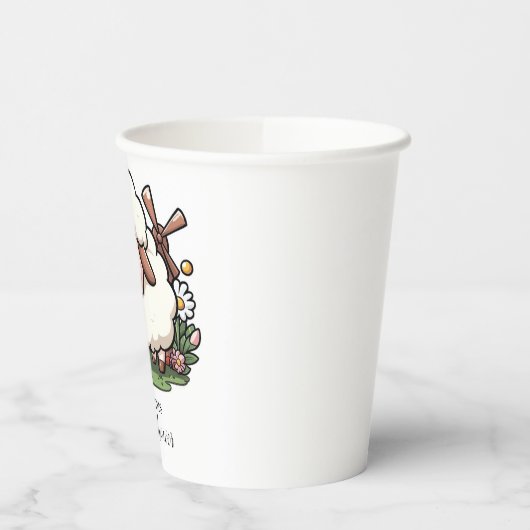 Kleine Schafsdusche Pappbecher (Links)