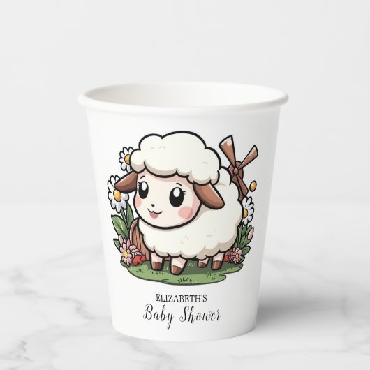 Kleine Schafsdusche Pappbecher (Vorderseite)