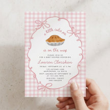 Kleine Schatz-Pink-Gingham-Baby-Party-Einladung