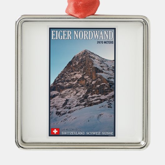 Kleine Scheidegg - die Nordwand des Eiger Ornament Aus Metall (Vorne)