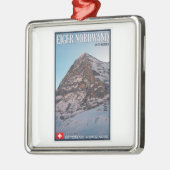 Kleine Scheidegg - die Nordwand des Eiger Ornament Aus Metall (Links)