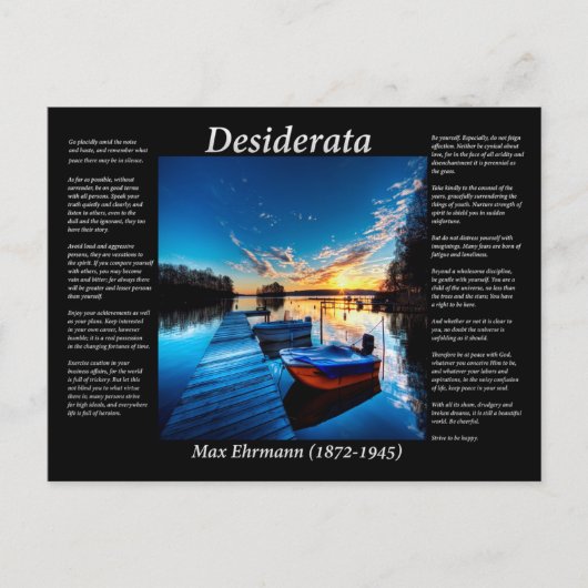 Kleine Schiffe der Desiderata, die an einem Anlege Postkarte (Vorderseite)