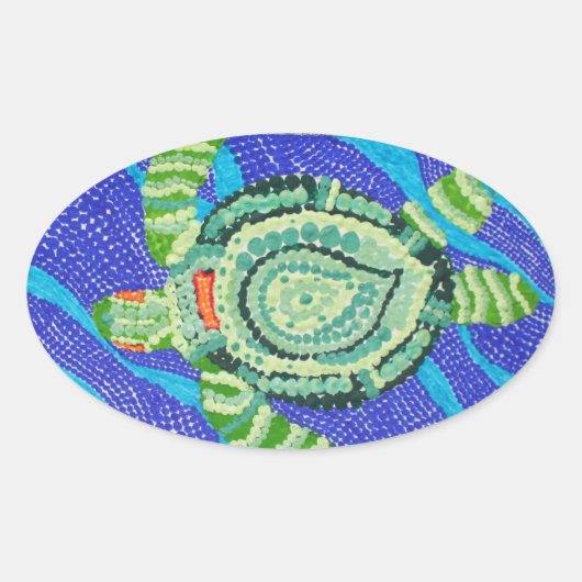 Kleine Schildkröte mit vielen Spots Ovaler Aufkleber (Vorderseite)