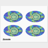 Kleine Schildkröte mit vielen Spots Ovaler Aufkleber (Blatt)