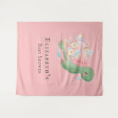 Kleine Schildkröte Pink Baby Dusche Wandteppich (Vorderseite (Horizontal))