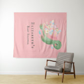 Kleine Schildkröte Pink Baby Dusche Wandteppich (Beispiel (Horizontal))