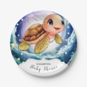 Kleine Schildkrötendusche Pappteller (Vorderseite)