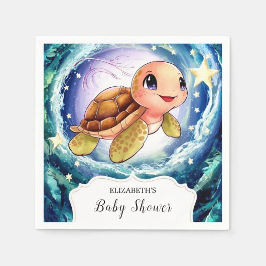 Kleine Schildkrötendusche Serviette (Vorderseite)