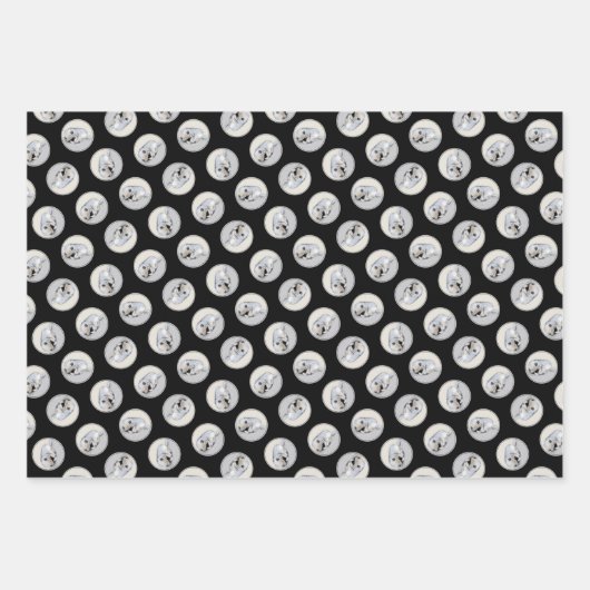 Kleine, schlafende Welpen, originale Hundekunst Geschenkpapier Set (Vorderseite 3)