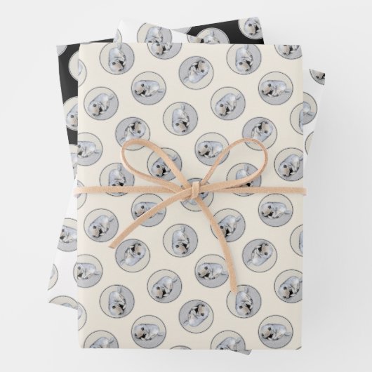 Kleine, schlafende Welpen, originale Hundekunst Geschenkpapier Set (Beispiel)