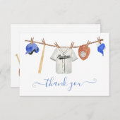 Kleine Schlägerbaseball-Wäscheleine Danke Notiz (Vorne/Hinten)