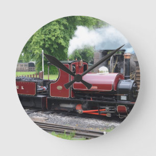 Kleine Schmalspurlokomotive Runde Wanduhr