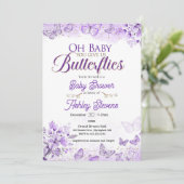 Kleine Schmetterling Baby Dusche Einladung (Stehend Vorderseite)