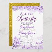 Kleine Schmetterling Baby Dusche Einladung (Vorne/Hinten)