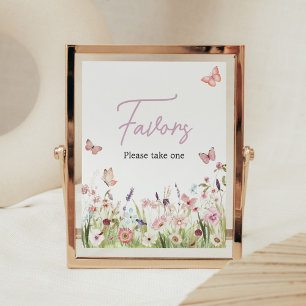 Kleine Schmetterling Wildblumen Baby Shower Gesche Poster