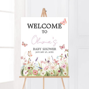 Kleine Schmetterling Wildblumen Baby Shower Willko Poster