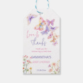 Kleine Schmetterling Wildblumen Babydusche danke Geschenkanhänger (Vorderseite)