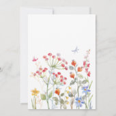 Kleine Schmetterling-Wildblumen Babydusche Einladung (Rückseite)