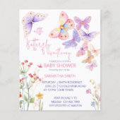 Kleine Schmetterling-Wildblumen Babydusche in (Vorderseite)