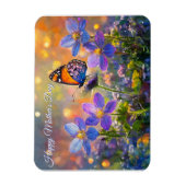 Kleine Schmetterlinge auf Wildblumen Muttertag Magnet (Vertikal)