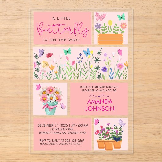 Kleine Schmetterlinge ist auf jeden Fall Niedliche Acryleinladungen (Vorderseite)