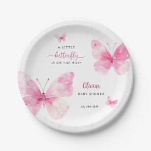 Kleine Schmetterlings-Baby-Party Pappteller