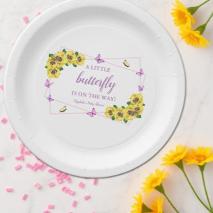 Kleine Schmetterlings-Baby-Party Pappteller