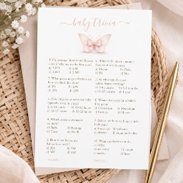 Kleine Schmetterlings-Rosé-Bogen Baby Shower Trivi Einladung