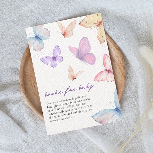 Kleine Schmetterlingsbücher für Babydusche Begleitkarte