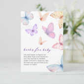 Kleine Schmetterlingsbücher für Babydusche Begleitkarte (Stehend Vorderseite)