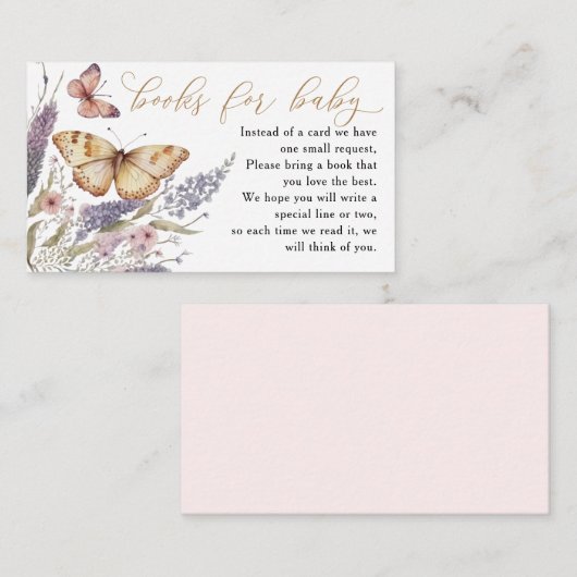 Kleine Schmetterlingsbücher für die Babyverpackung Begleitkarte (Vorne/Hinten)